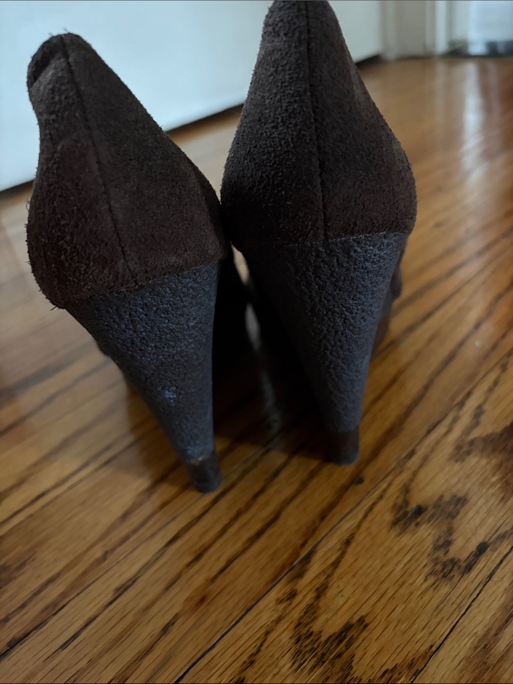 Michael Kors Dark Brown Suede Wedges - Picture 4 of 5